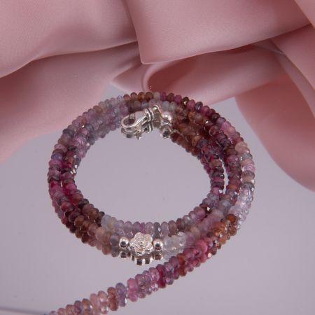 Spinell Kette rosa aus Silber